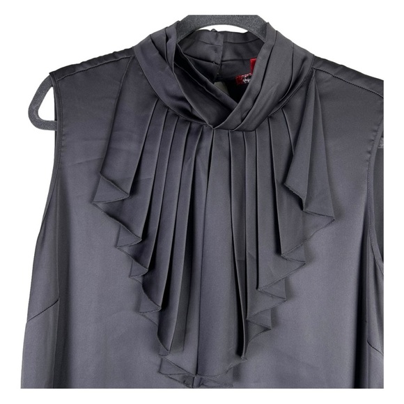 NEW YORK COMPANY COLLECTION Women's XL Gray Dress Silky High Neck - Picture 3 of 14